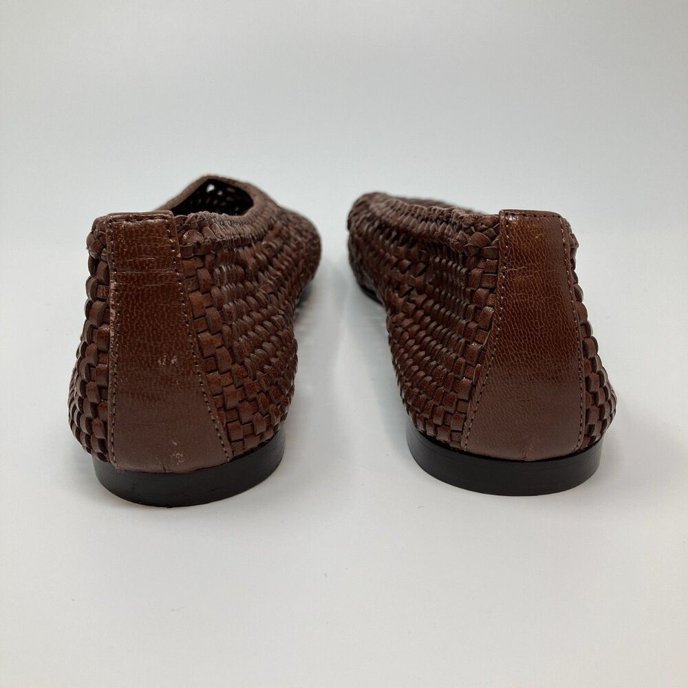 Madewell Ballet Flats Women 9 Brown Leather Mylie Woven Square Toe NU884 - Picture 10 of 12